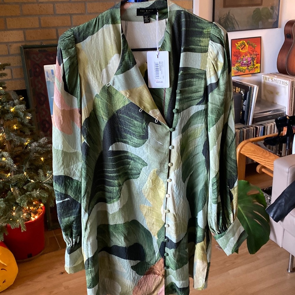 Brand New Ted Baker Tropical Dress w/ Pockets! US Size 0-2